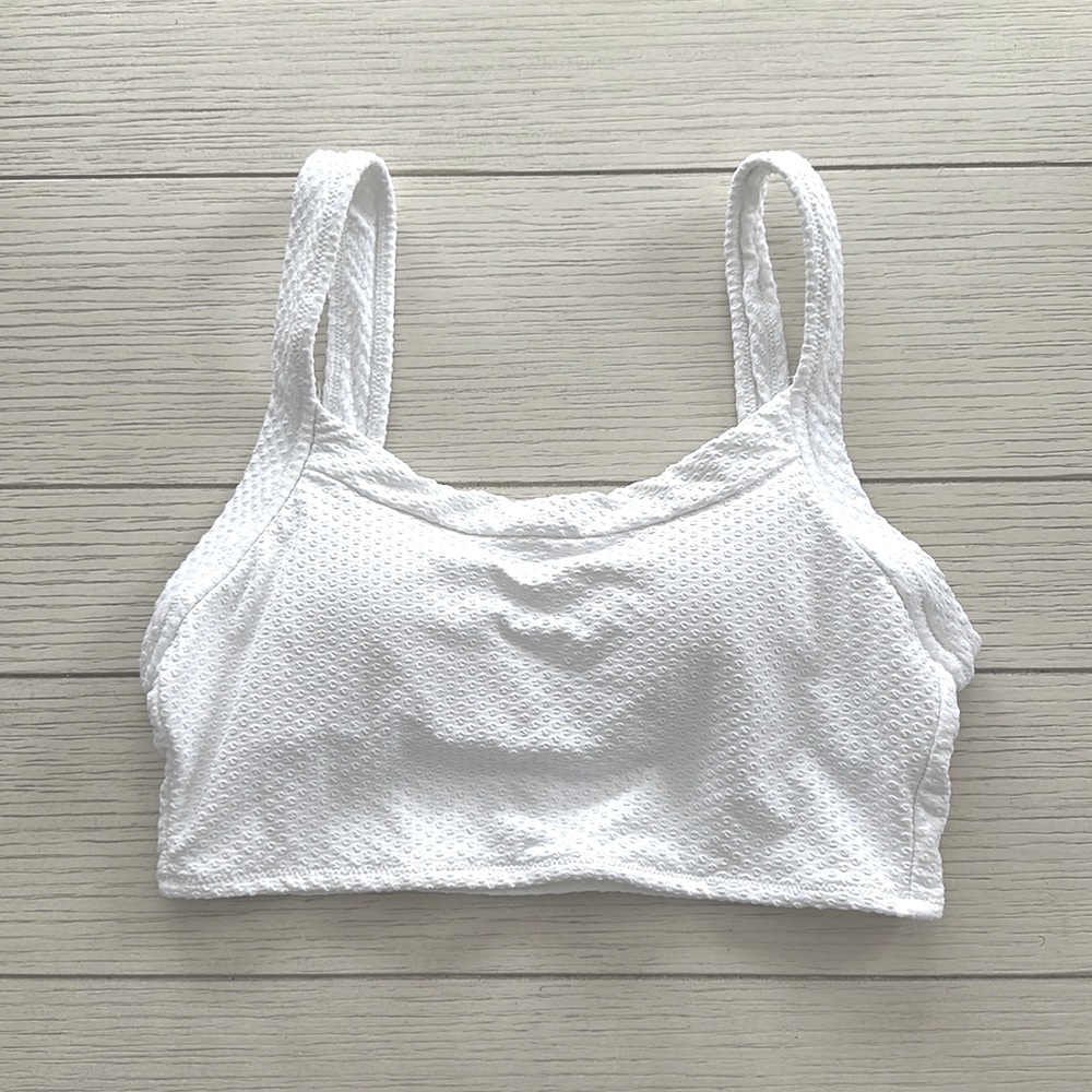 NWOT aerie Jacquard Longline Scoop Bikini Swim Top